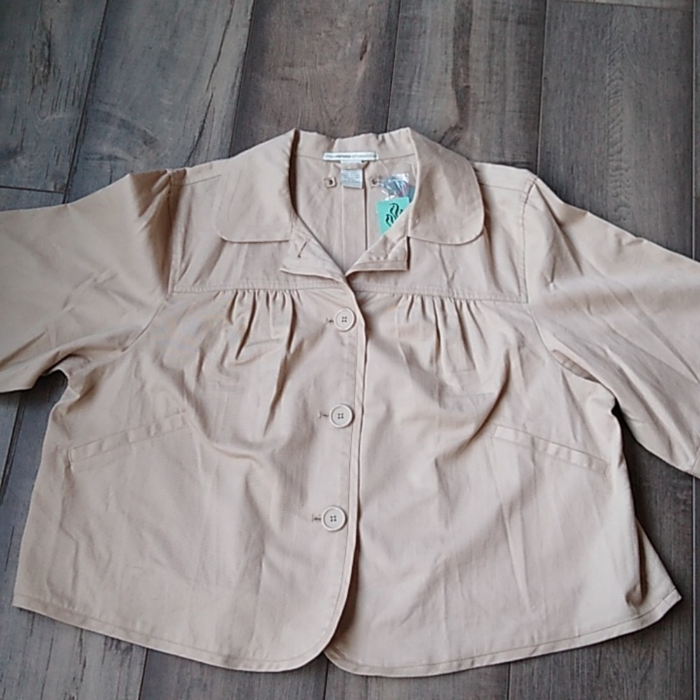 HOT KISS JACKET/BLAZER PLUS SIZE 2 TAN/KHAKI COLOR